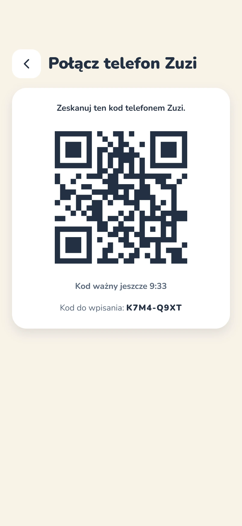 Aplikacja: kod QR do połączenia telefonu dziecka z telefonem rodzica